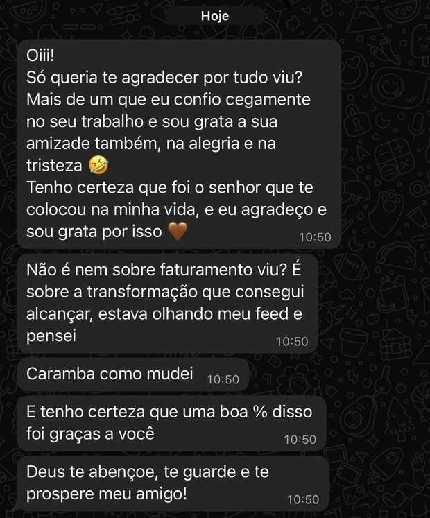 Print de mensagem de cliente