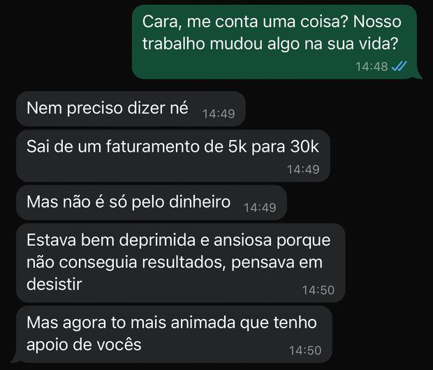 Print de mensagem de cliente