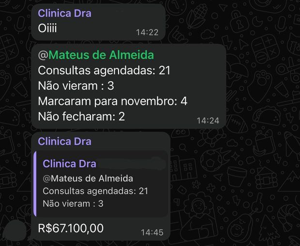 Print de mensagem de cliente
