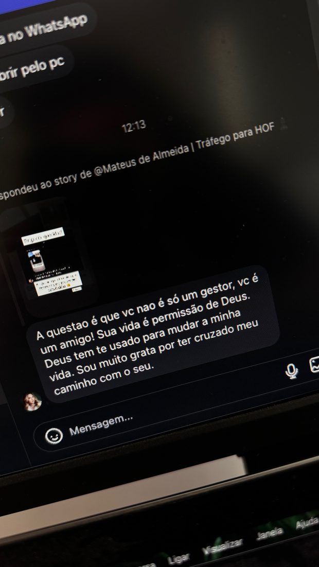 Print de mensagem de cliente