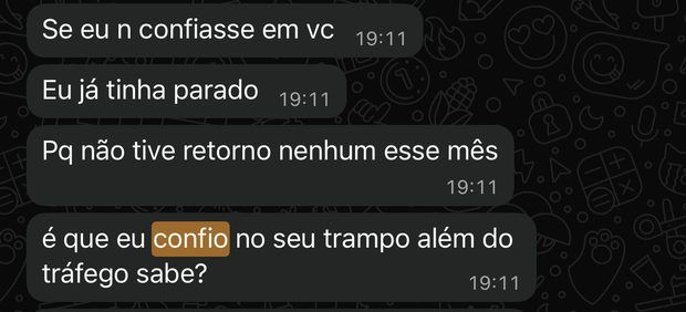 Print de mensagem de cliente