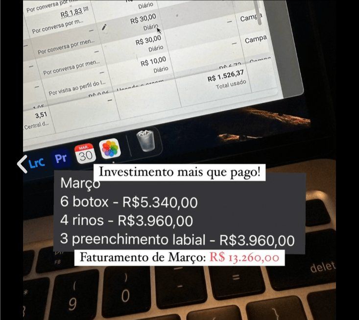 Print de faturamento enviado por cliente